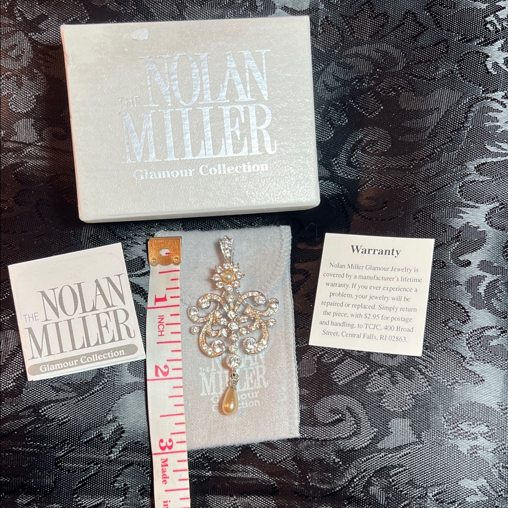 Nolan Miller Silver and Gold Pearl Pendant NIB Vintage